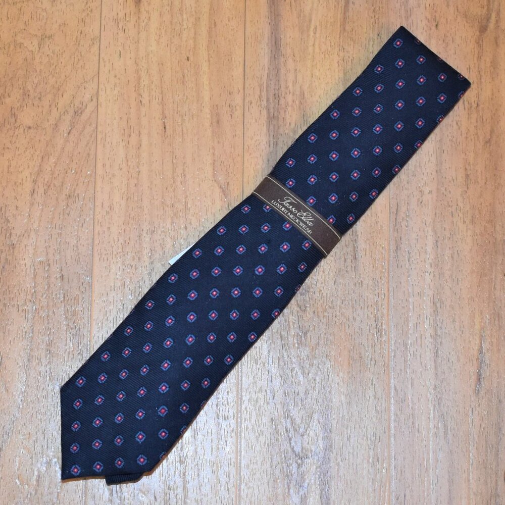 Tasso Elba Necktie Mens OS Navy NEW Medallion Geometric Wool EM70100004